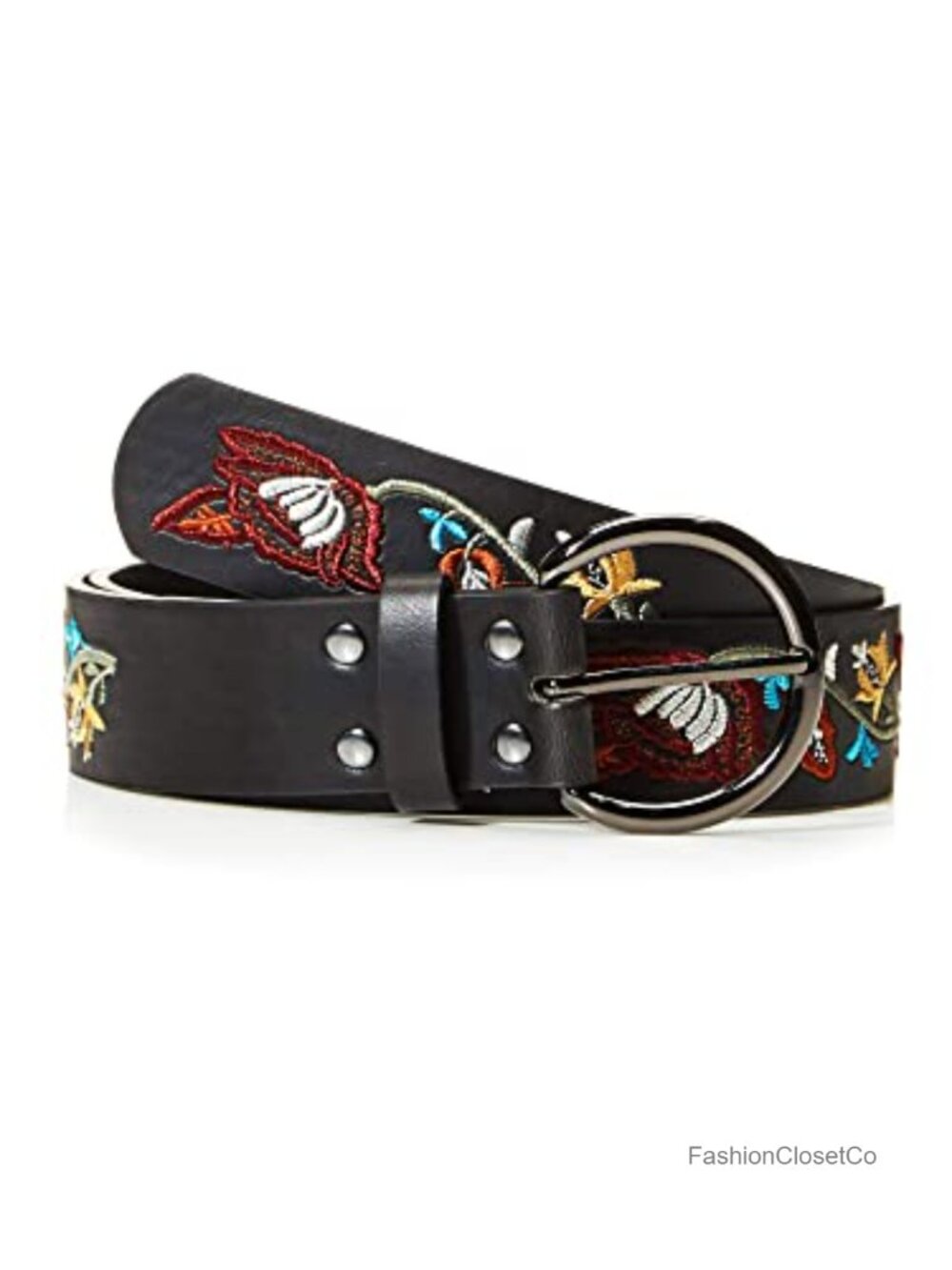 Embroidered Floral Belt for Women Polyurethane Western Style Jeans Dress